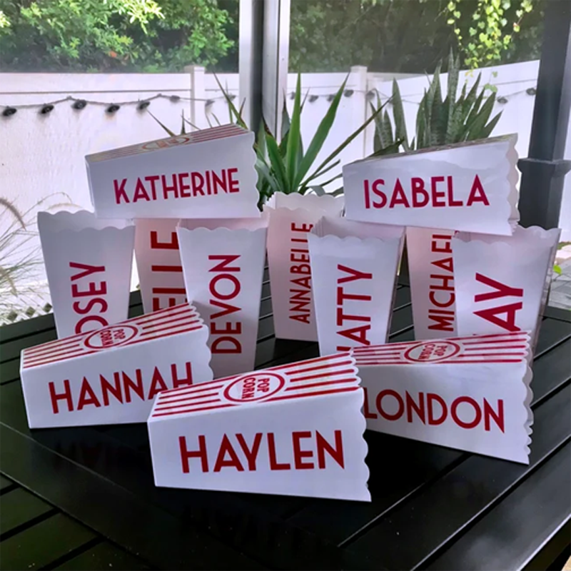 Food Snacks Name - Custom Popcorn Bucket Personalized Name Print