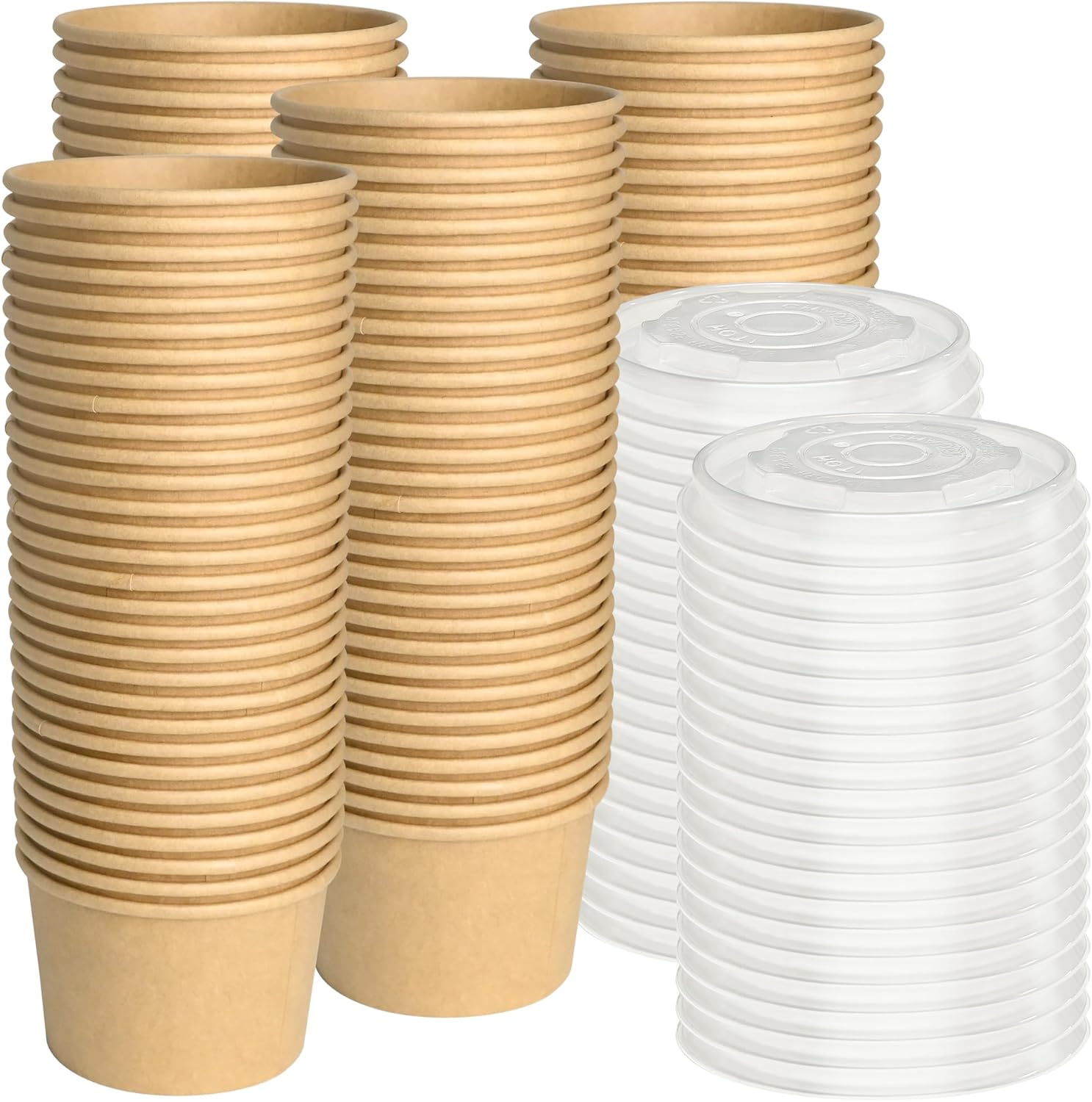 Food Or Snacks - Paper Ice Cream Cups with Lids,