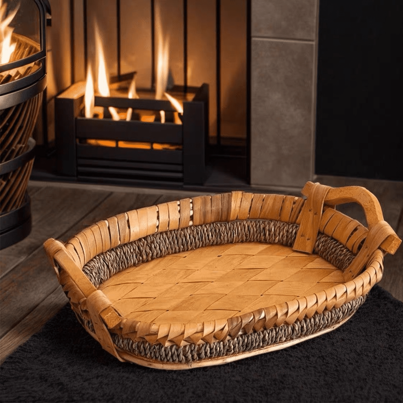 Food Or Snacks - Vintage Hand Woven Natural Willow Food