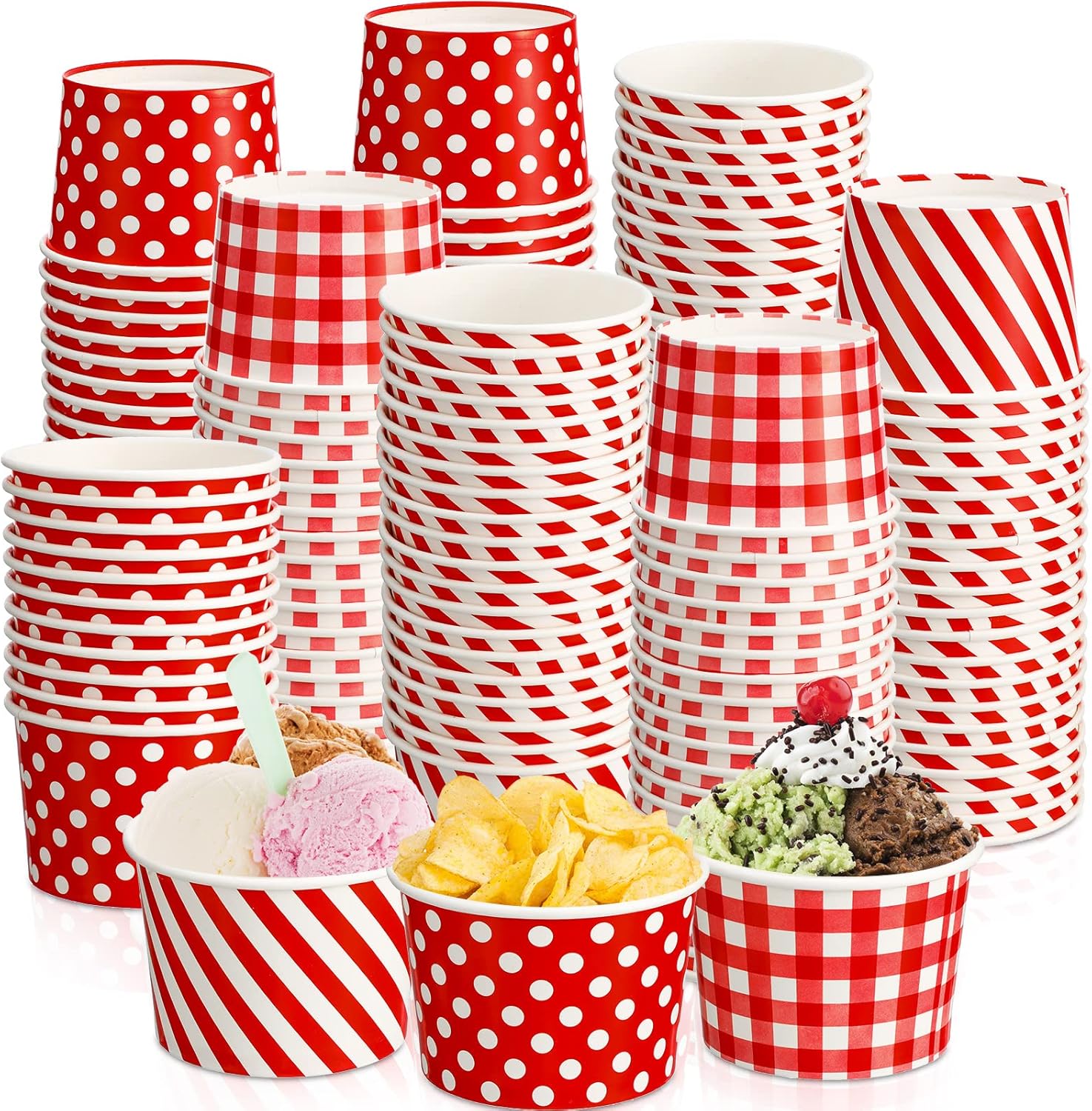 Food Or Snacks - 120 Pack Paper Ice Cream Cups