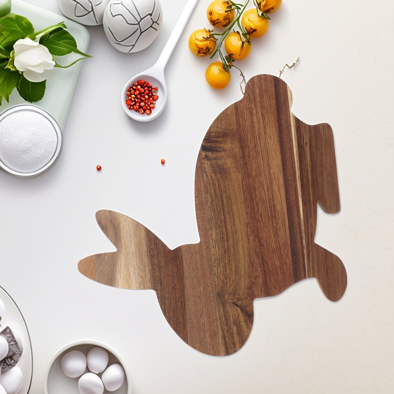 Food And Snacks - Bunny Shaped Wooden Cutting Board for