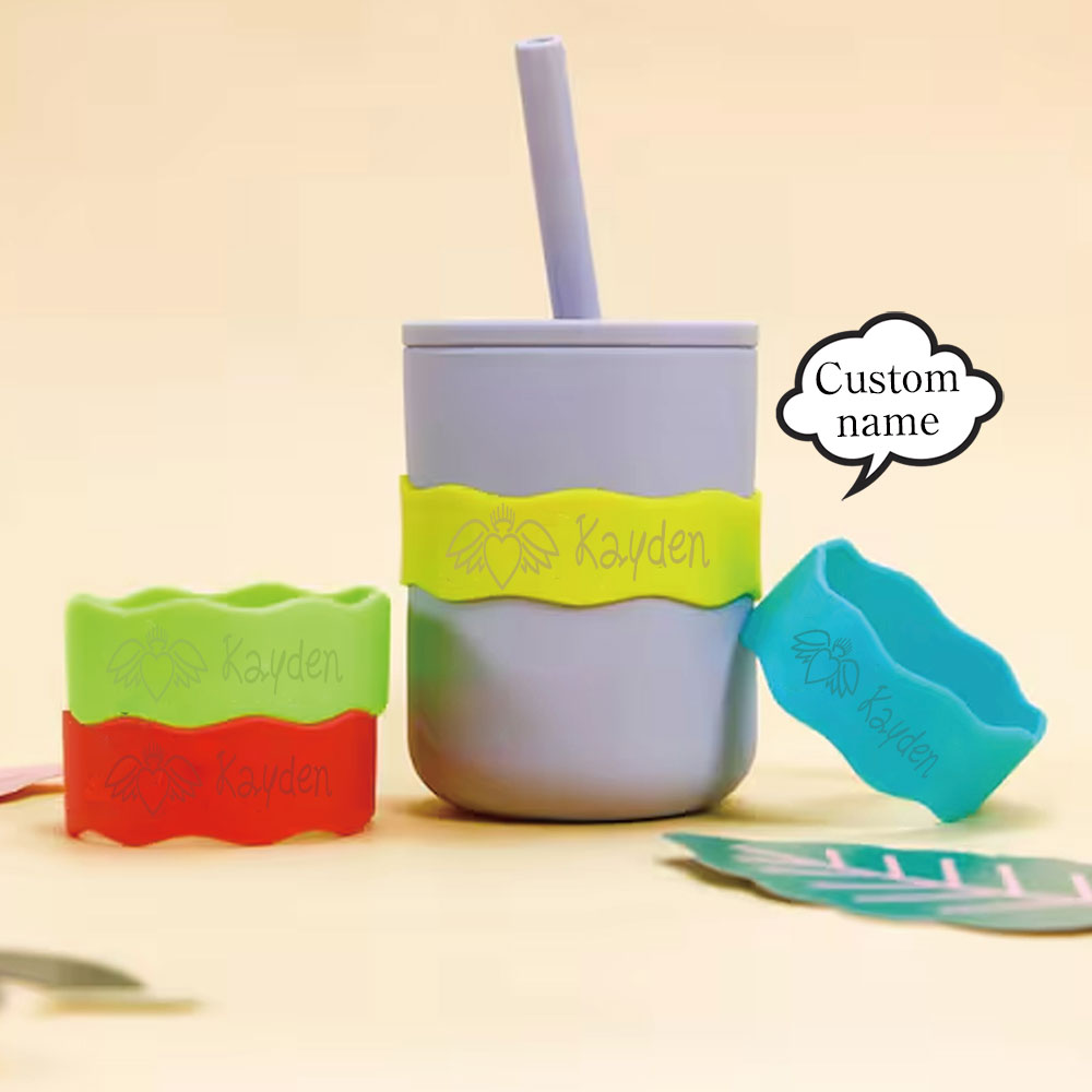 Food Snacks Name - 1pc Custom Name Silicone Cup Sleeve