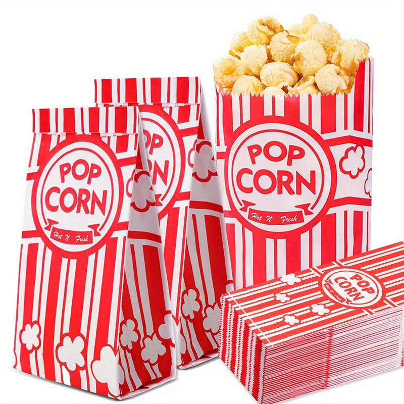 Food Packed Snacks - 20/50Pcs Popcorn Bags Individual Servings Paper