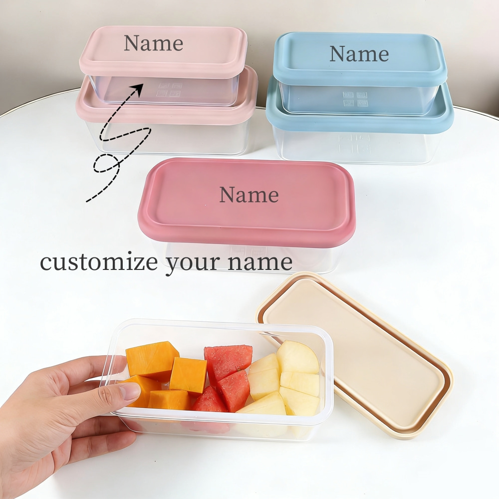 Food Snacks Name - 500ml 900ml Personalized name Silicone Lid
