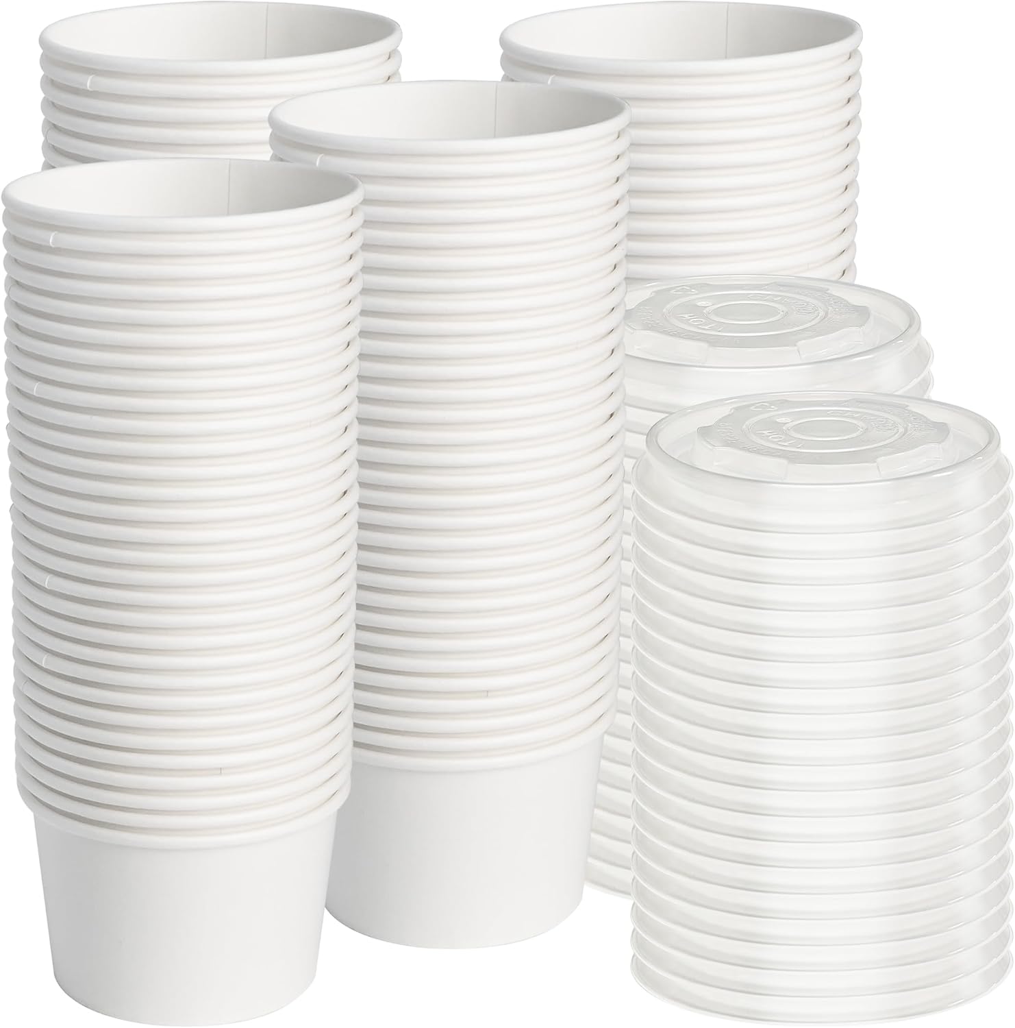 Food Or Snacks - Paper Ice Cream Cups with Lids,