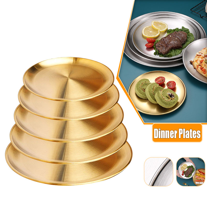 Food Snacks For Camping - Metal Round Plate Camping Dishes Rust-Proof
