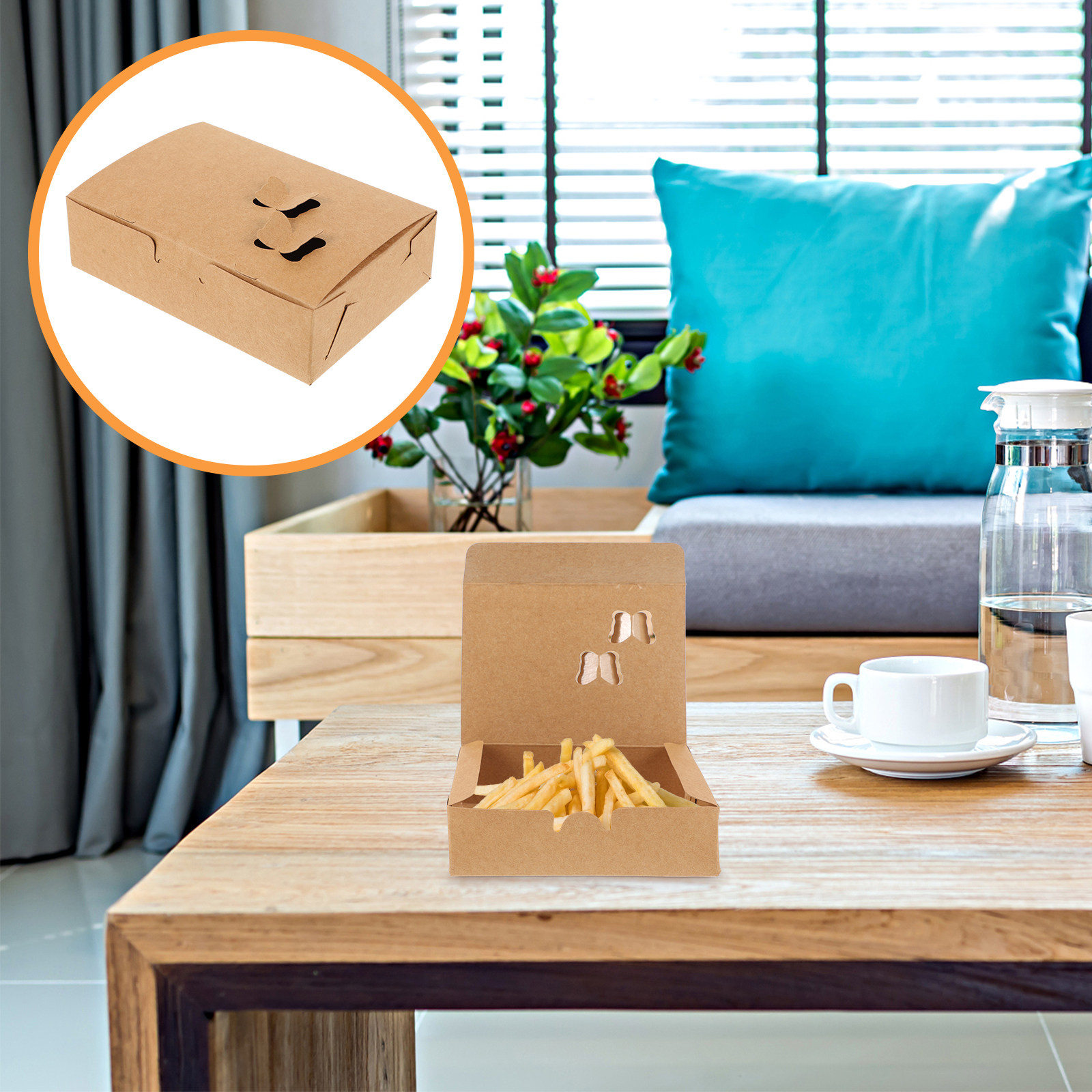 Food Packed Snacks - 25Pcs Kraft Paper Food Packing Boxes
