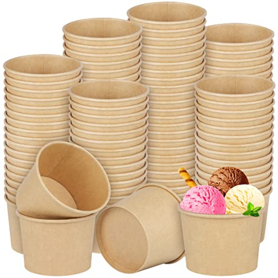 Food Or Snacks - Packs Disposable Paper Cups Ice Cream
