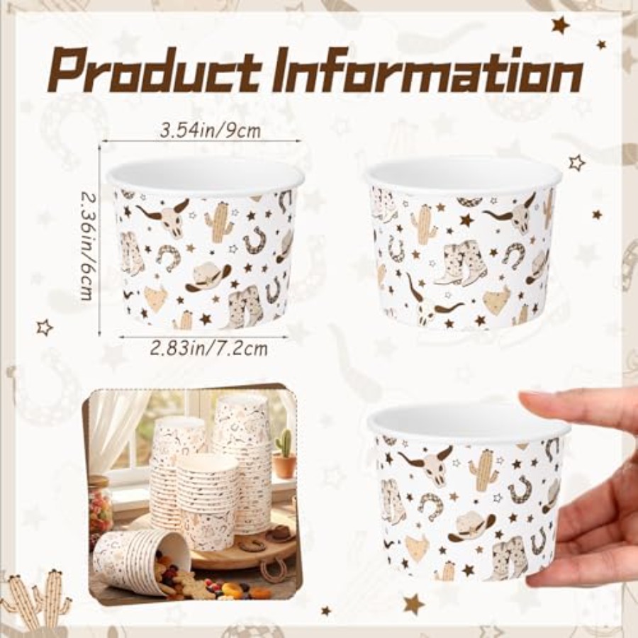 100 Pack 9 oz Paper Ice Cream  - Food Or Snacks 评论和价格