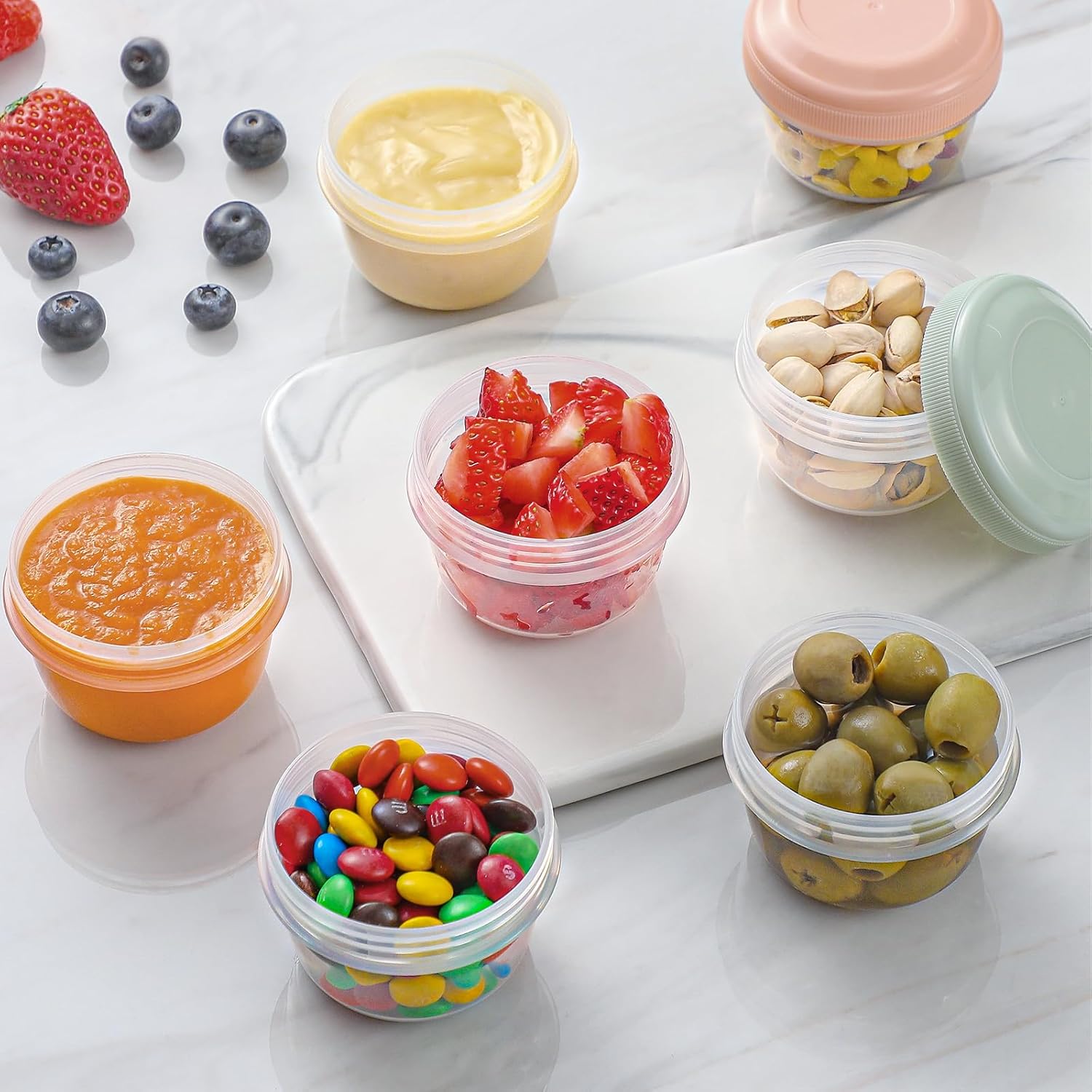 16 Pack 4oz Reusable Plastic C - Food Packed Snacks 评论和价格