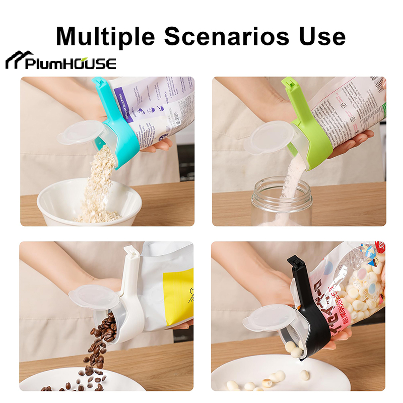 4PCS Food Bag Clips With Pour  - Food Snacks Easy 评论和价格