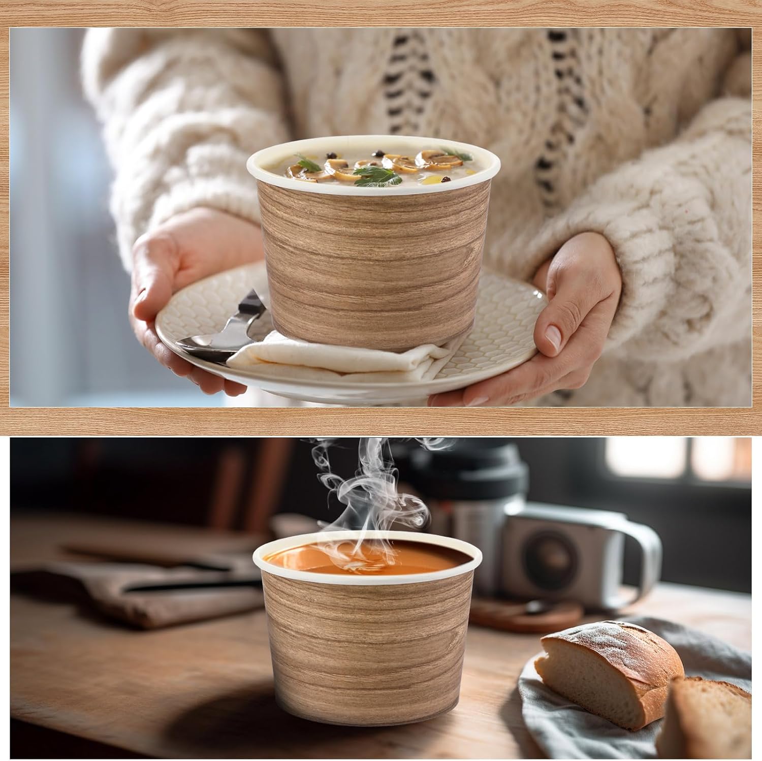 180 Pcs Wood Grain Paper Ice C - Food Or Snacks 评论和价格