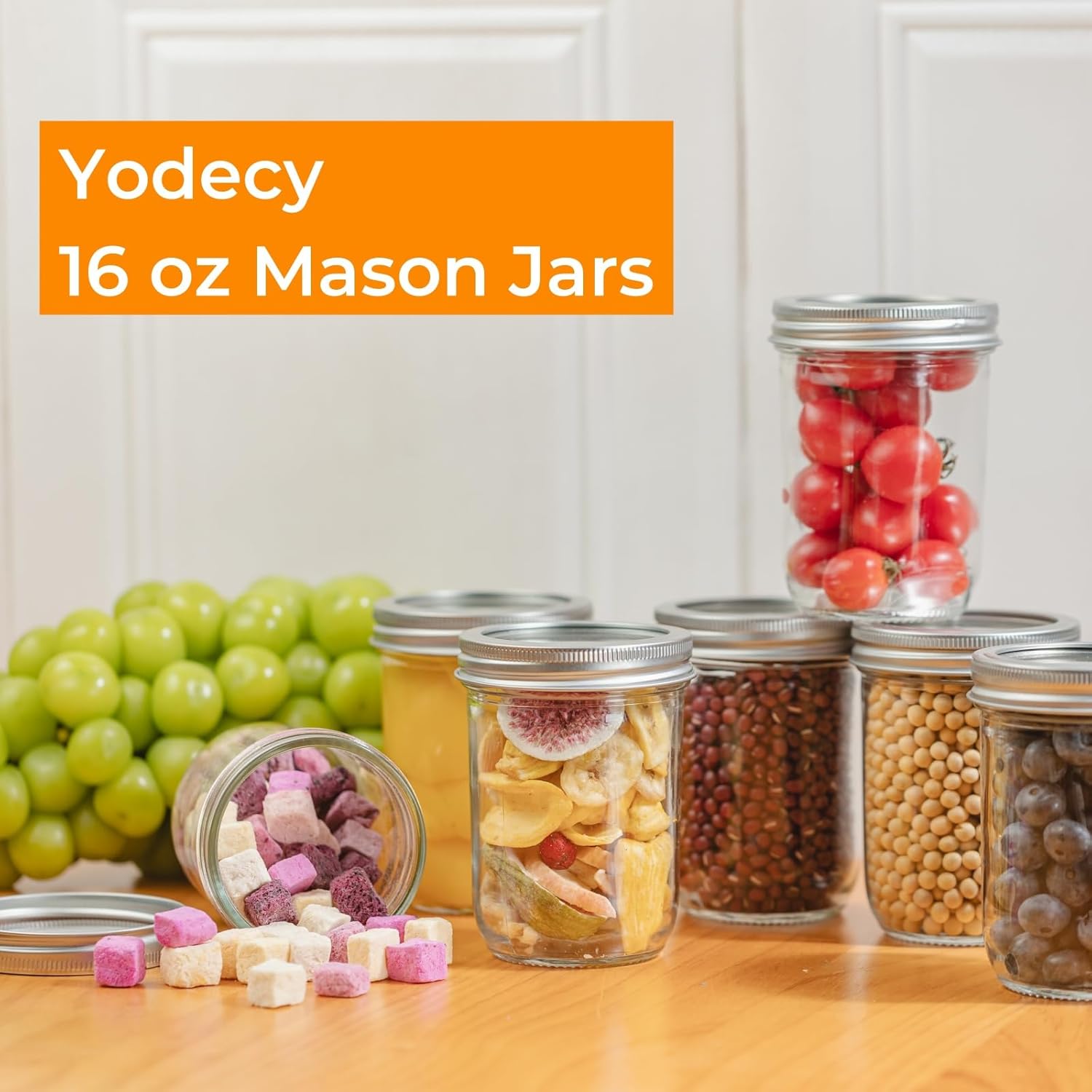 12 Pack 16 oz Wide Mouth Clear - Food Packed Snacks 评论和价格