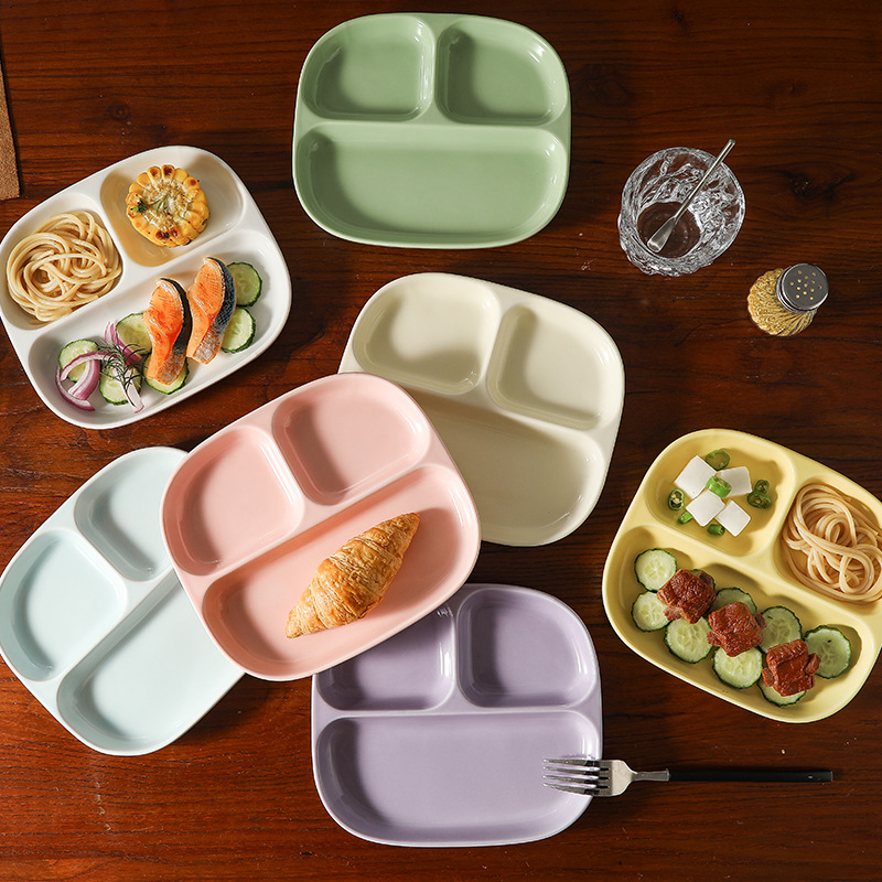 Triple Grid Ceramic Breakfast  - Food Snacks For Weight Loss 评论和价格