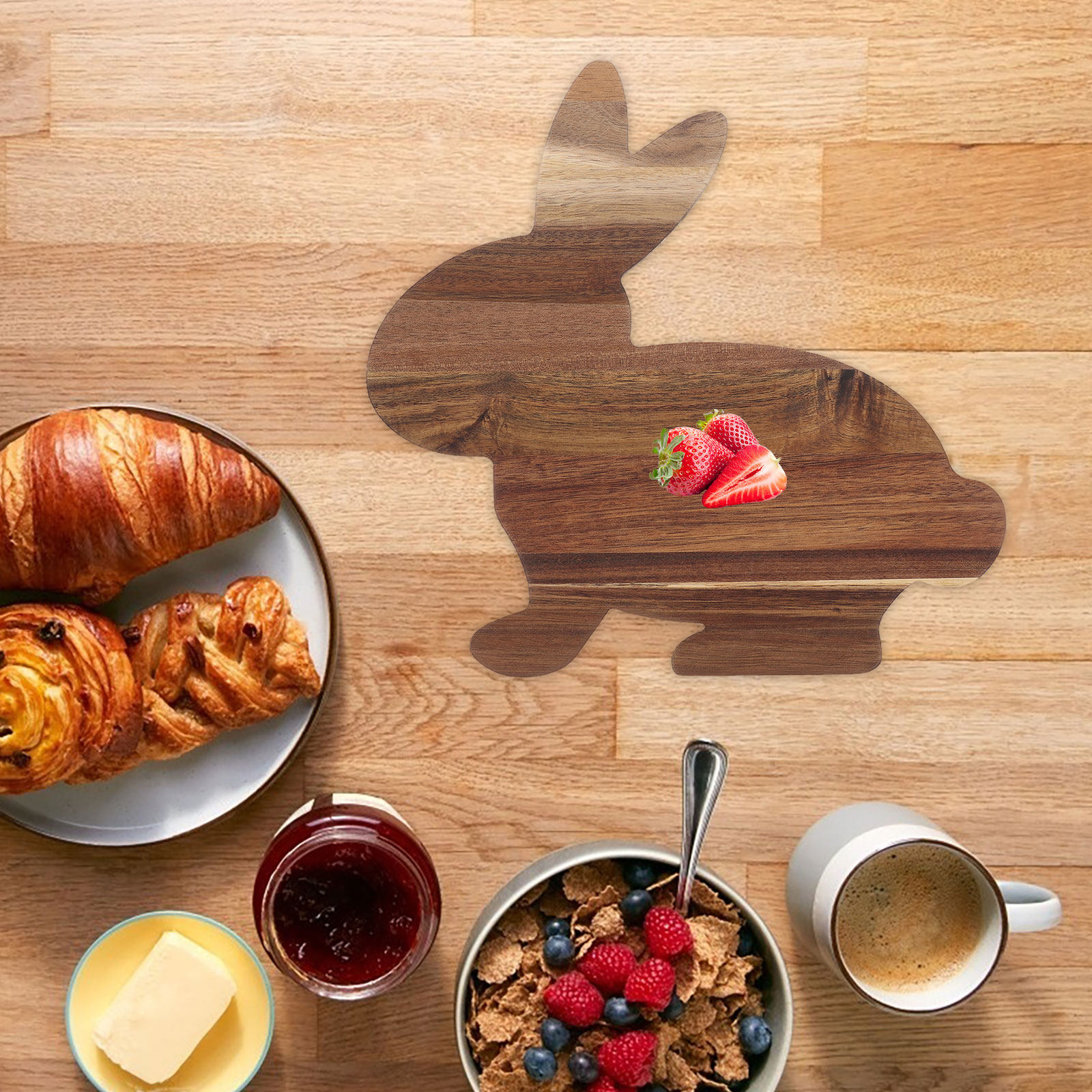 Bunny Shaped Wooden Cutting Bo - Food And Snacks 评论和价格
