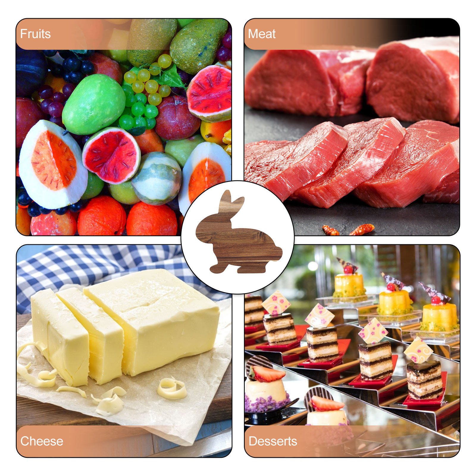 Bunny Shaped Wooden Cutting Bo - Food And Snacks 评论和价格