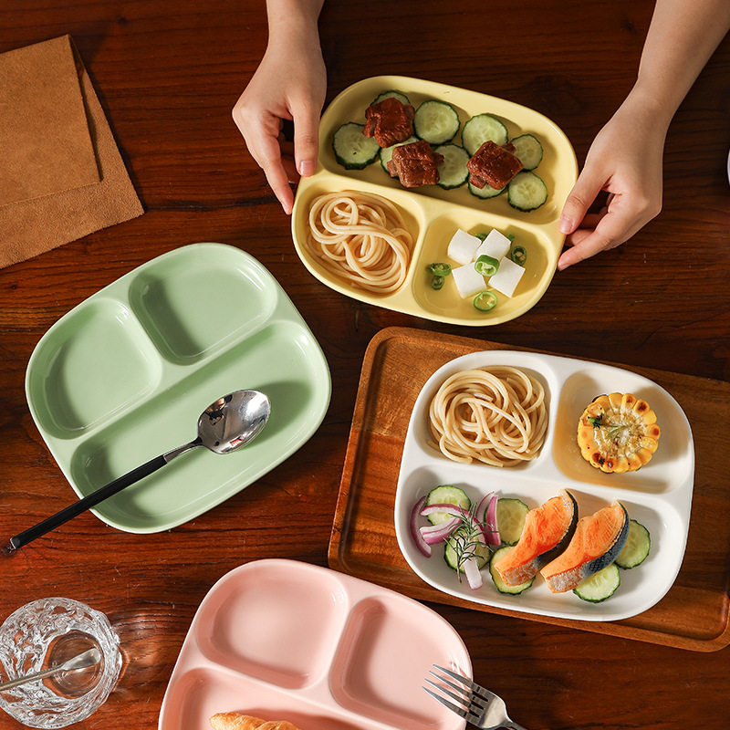 Triple Grid Ceramic Breakfast  - Food Snacks For Weight Loss 评论和价格