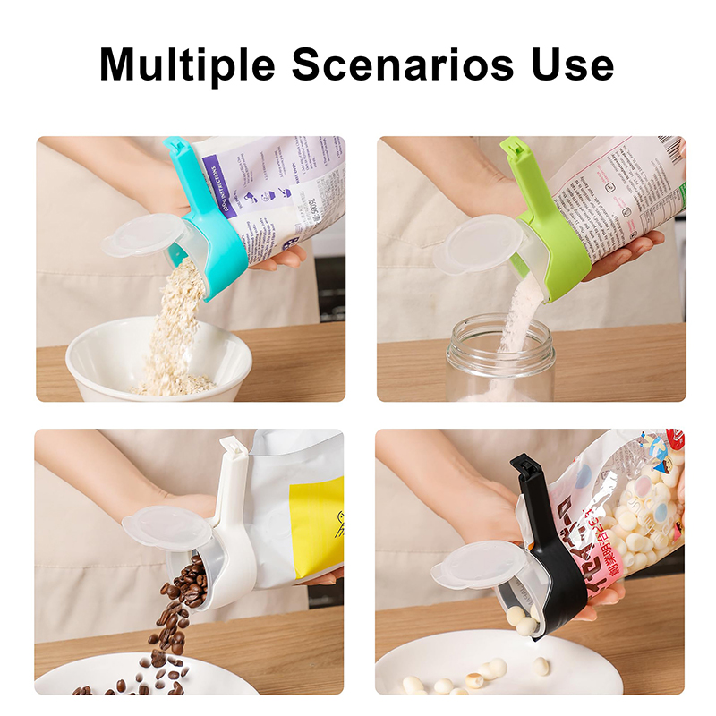 4PCS Food Bag Clips With Pour  - Food Snacks Easy 评论和价格