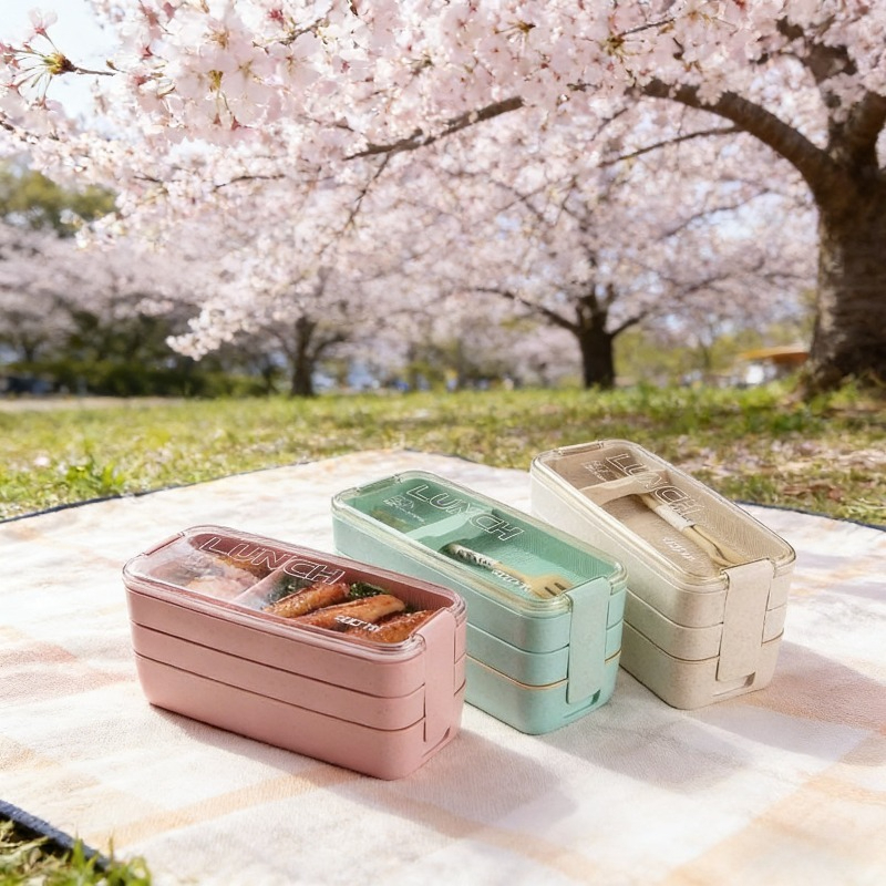 3 in 1 Wheat Straw Bento Box R - Food Or Snacks 评论和价格