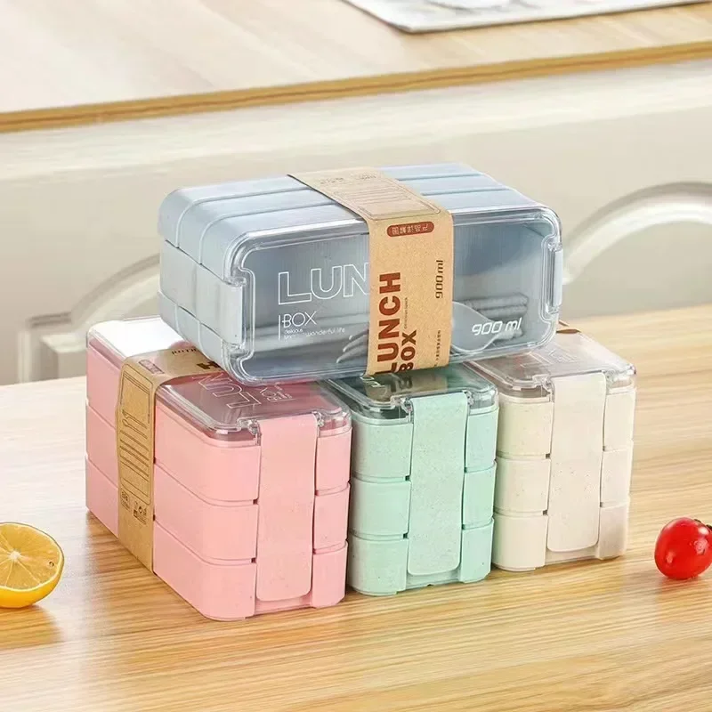 3 in 1 Wheat Straw Bento Box R - Food Or Snacks 评论和价格