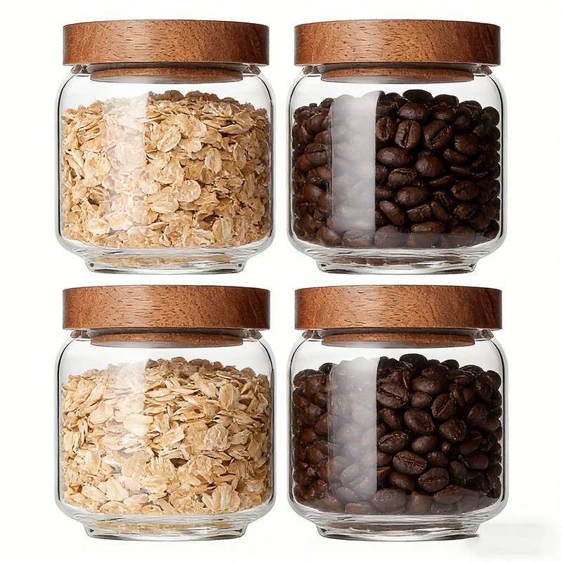 4 Pack 15oz Clear Glass Jars w - Food Packed Snacks 评论和价格