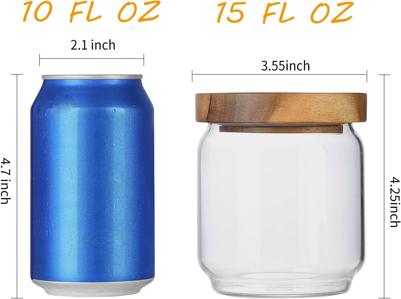 4 Pack 15oz Clear Glass Jars w - Food Packed Snacks 评论和价格