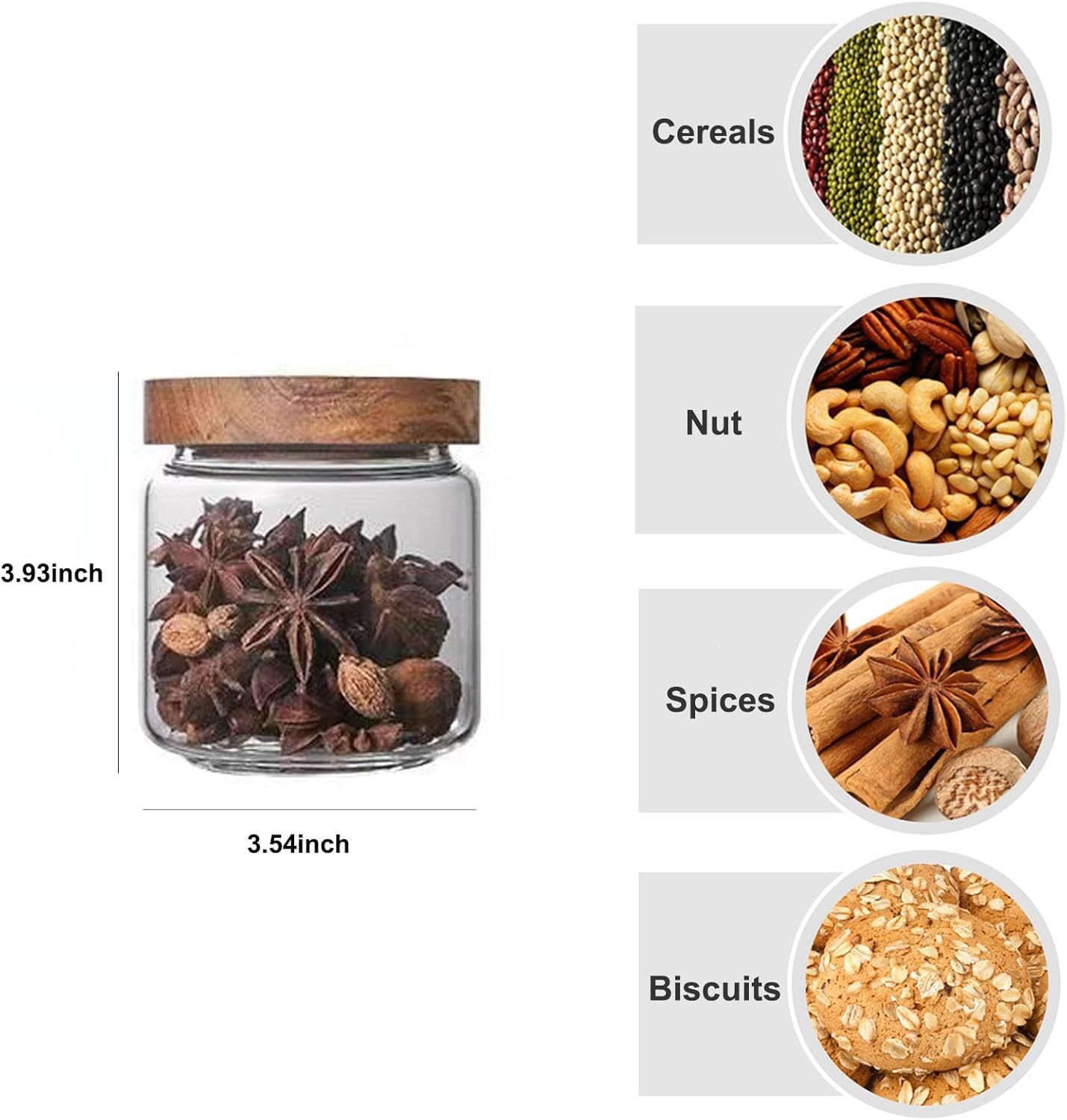 4 Pack 15oz Clear Glass Jars w - Food Packed Snacks 评论和价格